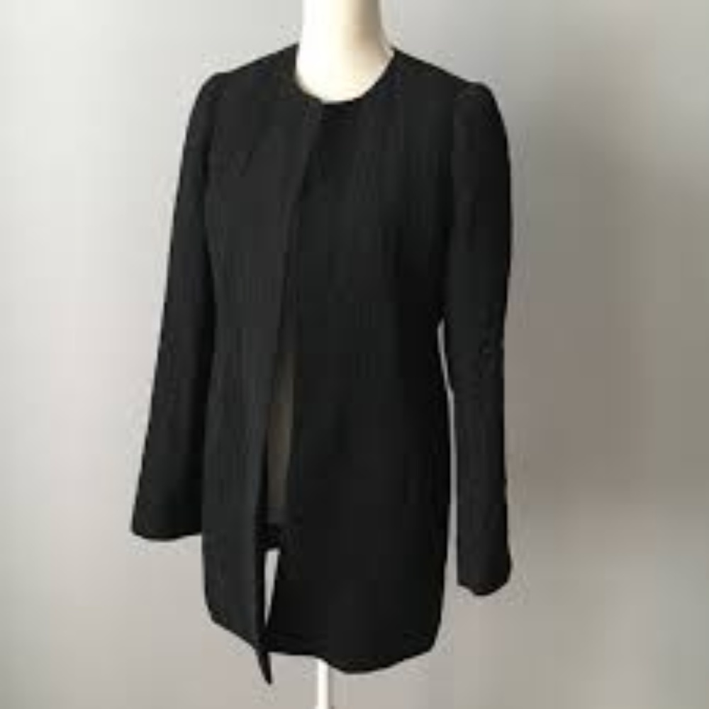 J Jill Womens Black Long Topper Coat